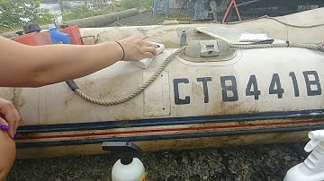 Inflatable boat cleaner demonstration