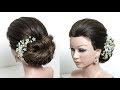 Simple Hair Bun Hairstyle With Puff For Wedding or Function