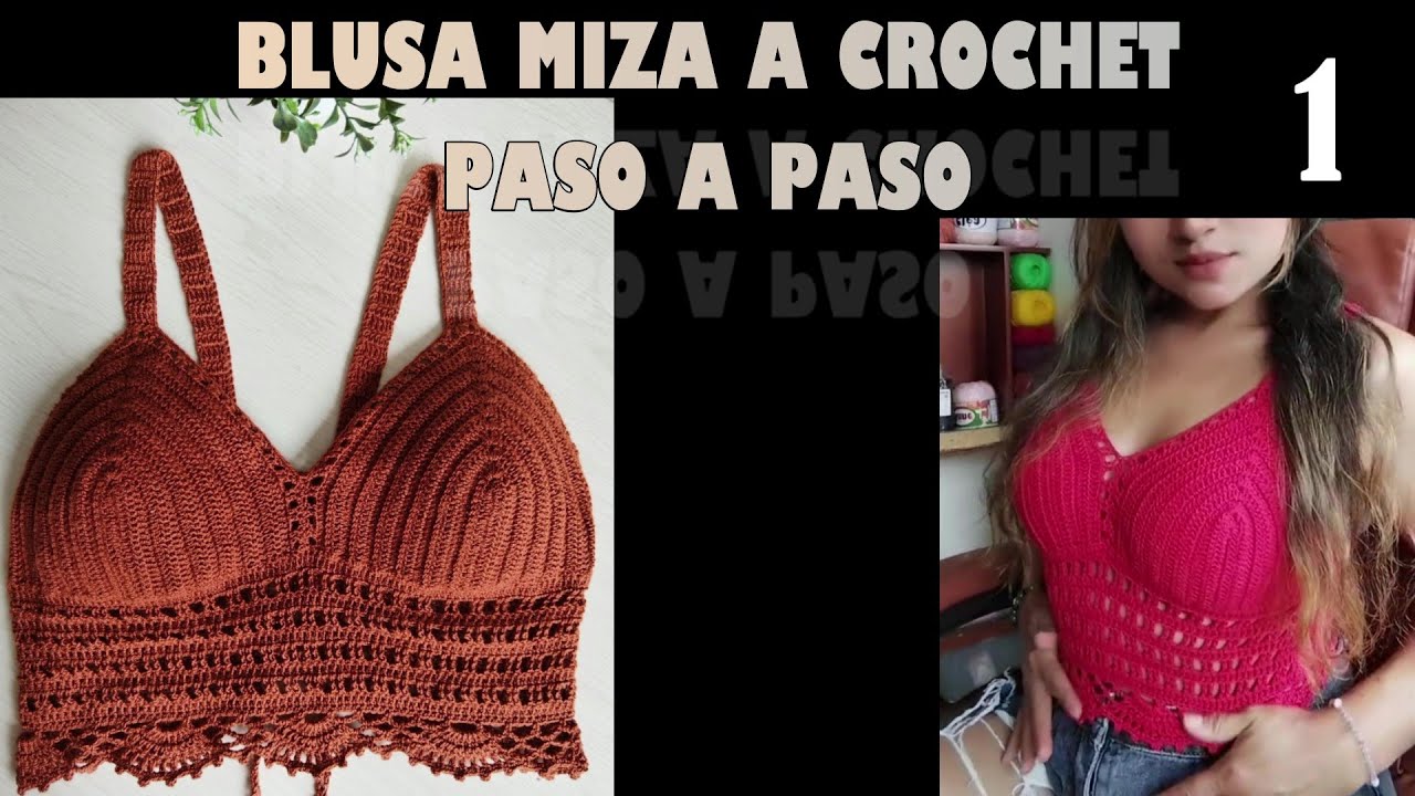 BLUSA MIZA a CROCHET Paso a paso| TUTORIAL Blusa a CROCHET con ABANICOS ...