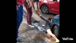 Funny Video Unbelievable Videos Girl Following Down In The Gutter