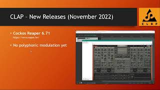 CLAP - Clever Audio Plugin - News November 2022 - Reaper, Bazille, VCV-Rack, Cardinal, yabridge