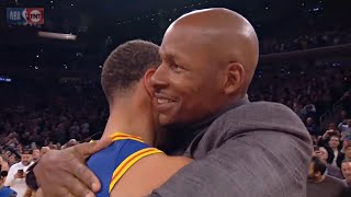 Stephen Curry EMOTIONAL After Breaking Ray Allen's Record & Shares Special Moment with Ray Allen