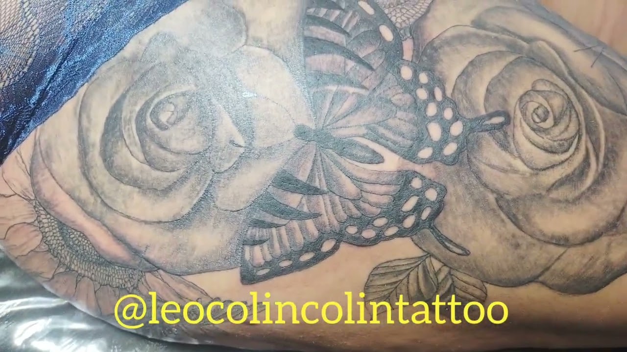Tatuagem de borboleta Tattoo de rosas linda tatuagem feminina tattoo floral