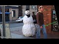 Funny Scary Snowman - &quot;I knew you were in there&quot; lol
