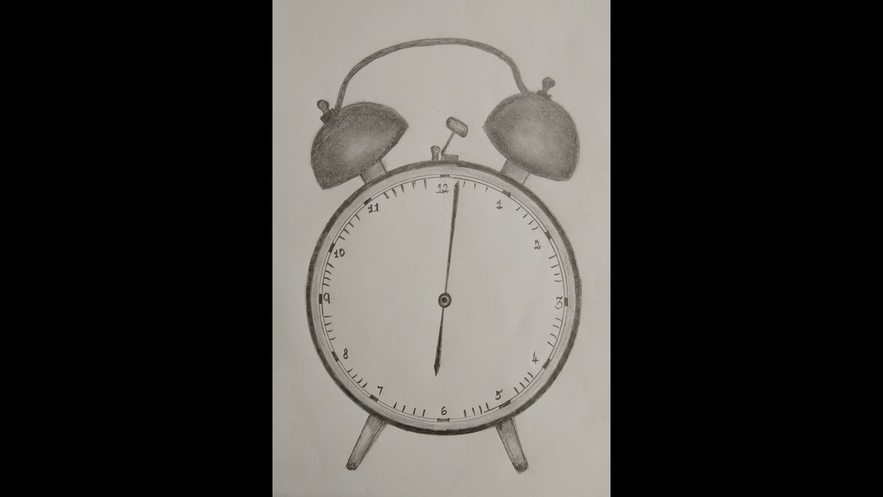 How to draw a clock step by step for beginners - YouTube
