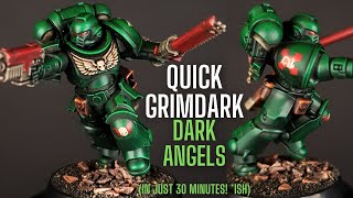 Speed Painting Grimdark DARK ANGELS Space Marines - quick and easy tutorial!
