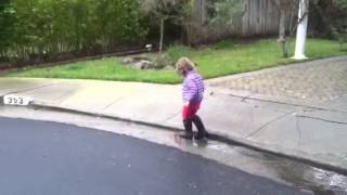 Sofia puddle jumping!
