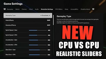 NEW EA FC 25 CPU VS CPU Realistic Sliders For All Matches