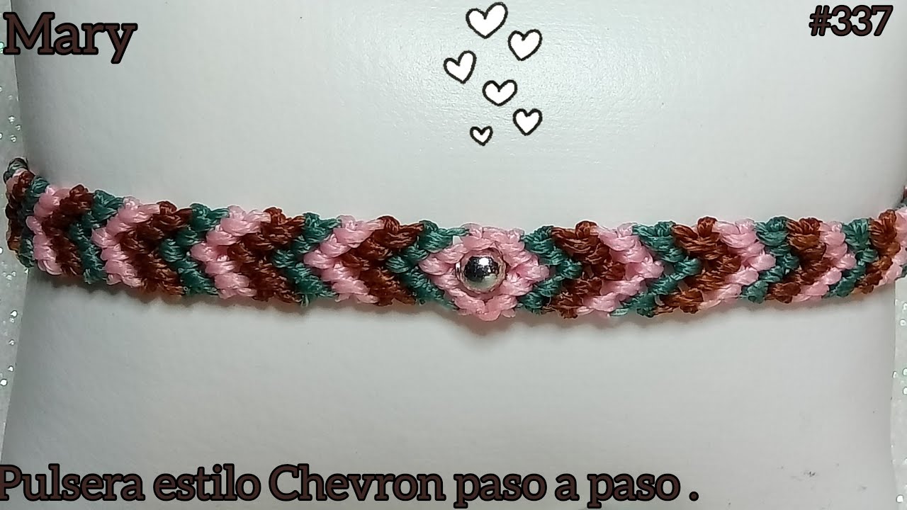 PULSERA DE HILO  , ESTILO CHEVRON (( PASO A PASO ))