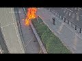 Surveillance video shows fireworks and flames lit on New York federal building