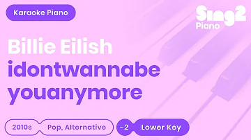 Billie Eilish - idontwannabeyouanymore (Lower Key) Karaoke Piano