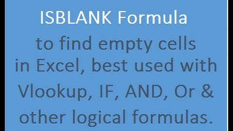Isblank Formula in Excel Hindi