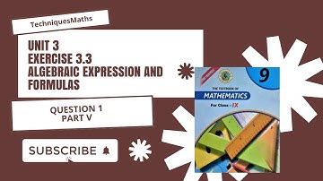 Class 9 Unit 3 Algebraic Expression and Formulas Exercise 3.3 Question.1(v) ​@techniquesmaths1465