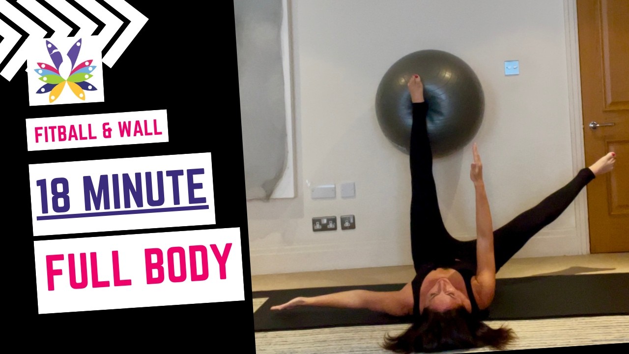 Pilates Wall Workout FitBall - 18 mins #pilates #fitball #wallworkout