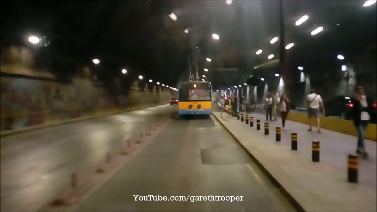 Sofia Trolleybus Ride on Škoda 26Tr Solaris in the National Palace of Culture Tunnel​