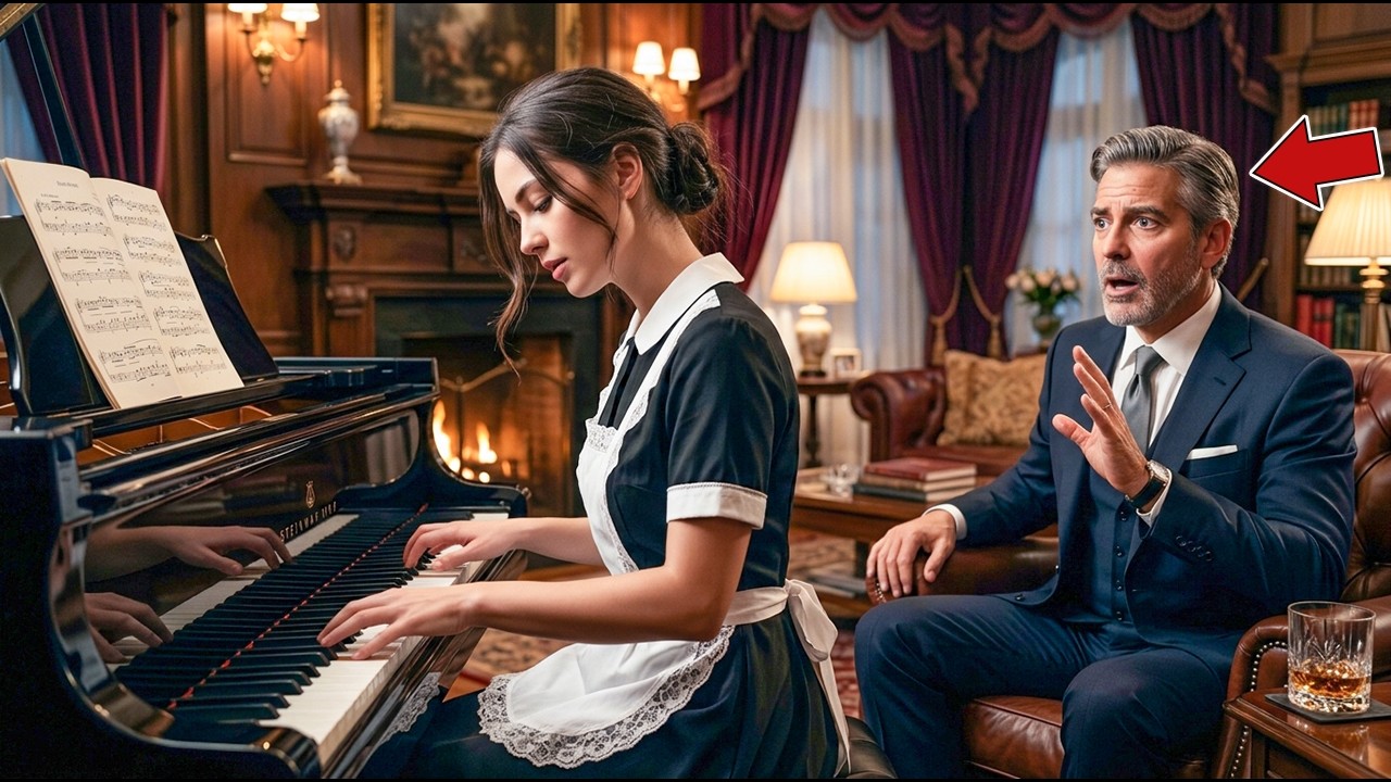 En entendant la domestique au piano… le MILLIONNAIRE resta figé : c’était la mélodie de sa fille