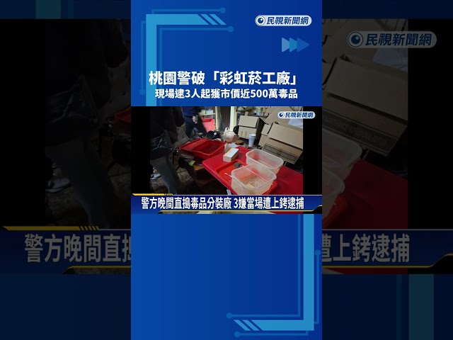 桃園警破"彩虹菸工廠" 現場逮3人起獲市價近500萬毒品－民視新聞