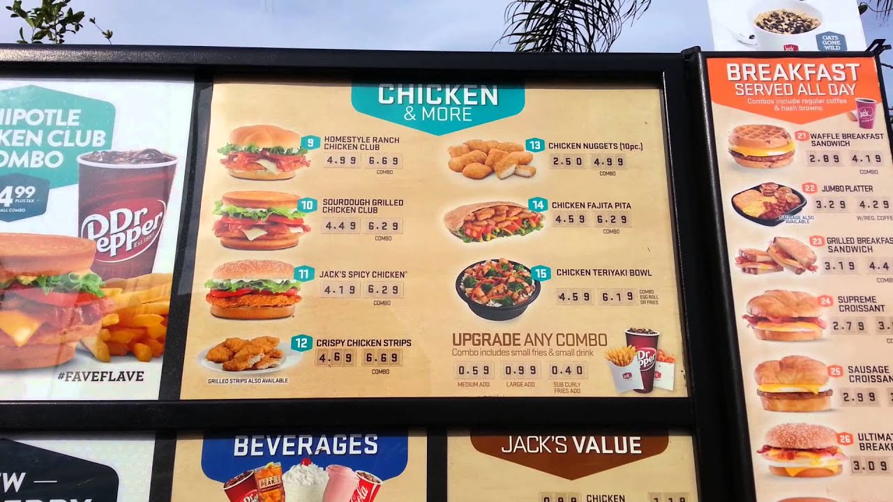 Jack in the Box Menu & Prices in 1080p HD - La Mesa, Ca. - YouTube