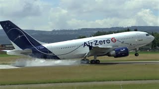 Novespace Zero-G Airbus A310 [F-WNOV] landing & takeoff at Dubendorf Air Base, Switzerland