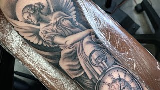 Angel tattoo timelapse