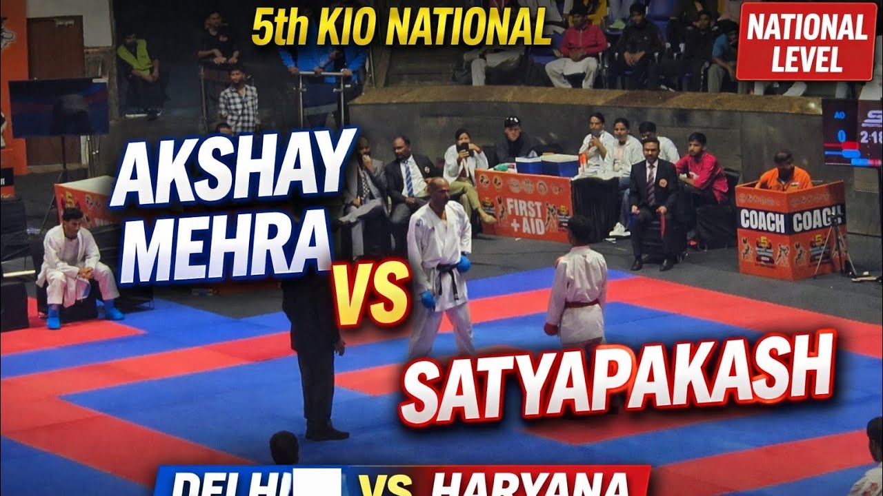 Akshay Mehra vs Satyaprakash | Delhi vs Haryana 5th KIO National Team Kumite 