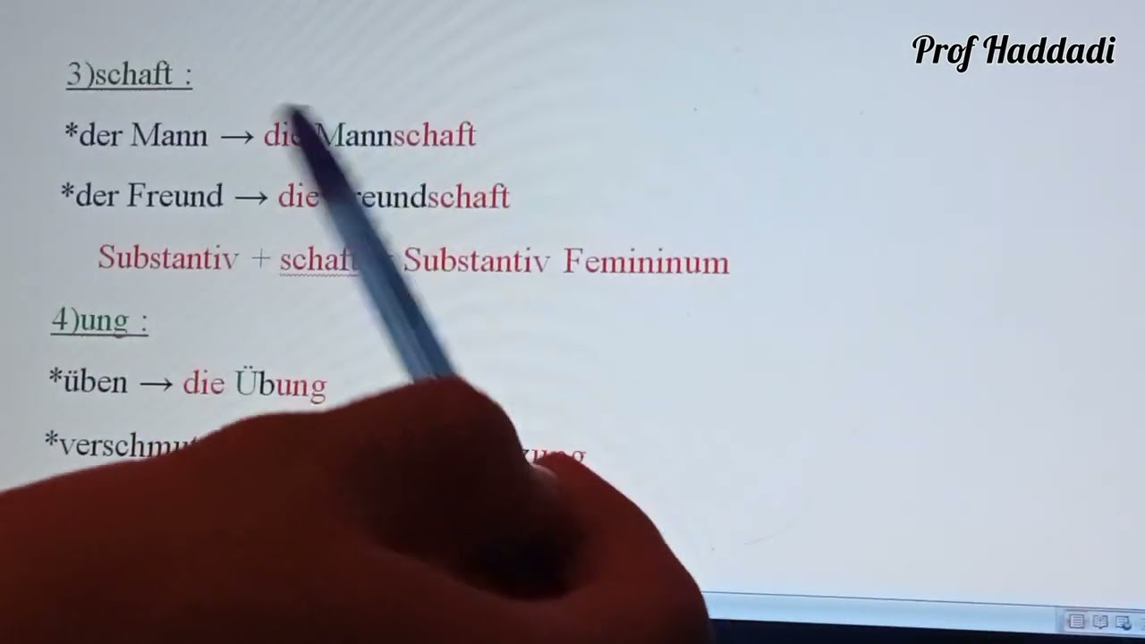 حذاري من هذا الدرس : ,die Suffixe: heit, keit, schaft, ung,  bar,  los