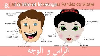 La tête et Le visage -  الوجه والرأس باللغه الفرنسيه