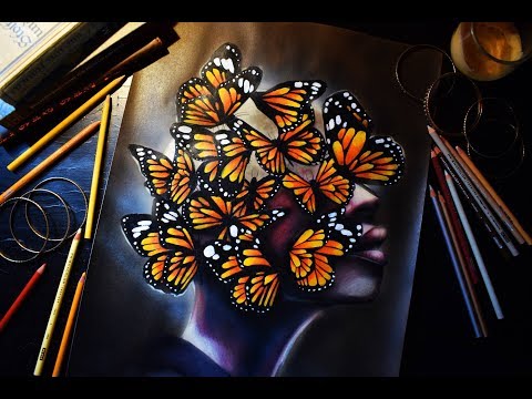 Surreal drawing - Colored pencils and airbrush demonstration @AggelikhXiarxh