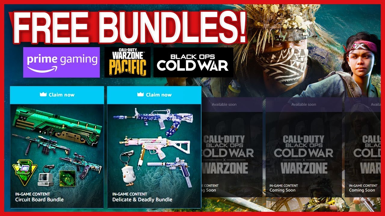 Claim 2 FREE Bundles for Warzone Pacific with Prime Gaming! (Prime Gaming  Loot 2022) 