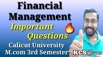 Financial Management|Important Questions|Calicut University M.com 3rd Semester