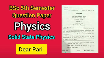 2021 MDU BSc Sem 5 Physics Question Paper Solid State Physics @Dear_Pari