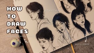 Easy way to drawing faces in different angles 🍮🍵 beginner friendly tutorial