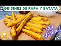 🥔🍠No comas pan! GRISINES o Palitos de Papa y Batata: SIN HARINA, SIN HUEVO, SIN LACTEOS, SIN GLUTEN