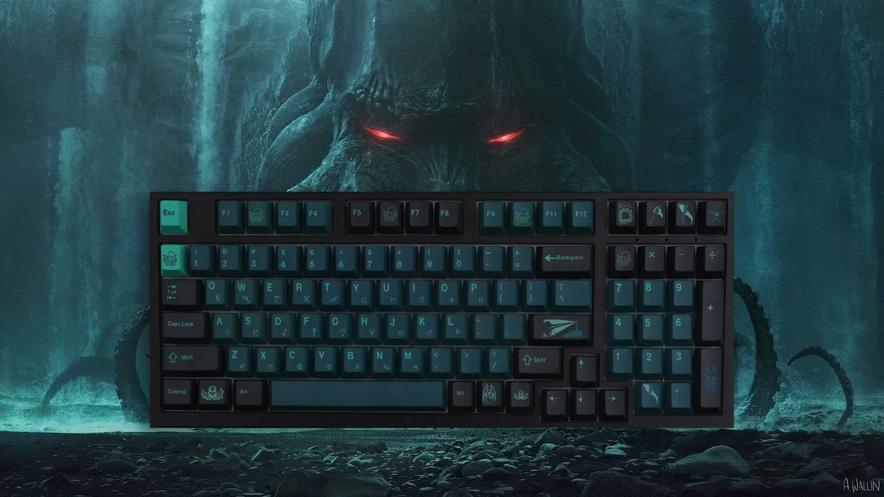 GMK Horror Abyss PBT Keycap, 129 Keys Keycaps Cherry Profile DYE-SUB Personalized  Keycaps For Mecha