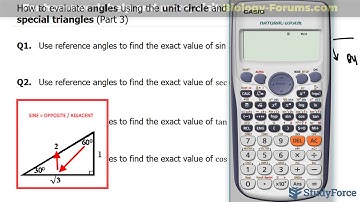 Finding Exact Trigonometric Values Using Special Angles (Degrees, Radians)