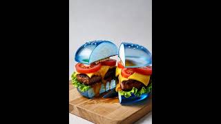 Glass Burger Cutting ASMR  Short Video Satisfaction #ai #aivideo #shorts #shortvideo #shortsviral