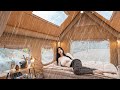 CAMPING IN HEAVY RAIN☔️ WITH 5-STAR HOTEL AIR TENTᅵRAINY CAMP ASMR