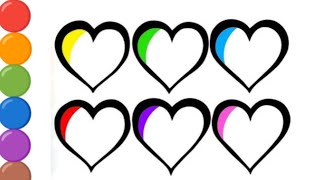 🌈 Colorful Heart Shape Drawing ❤️ | Easy Heart Drawing for Kids & Beginners 🎨