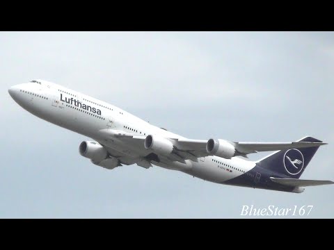 Lufthansa Boeing 747-8I (D-ABYC) takeoff from FRA/EDDF (Frankfurt