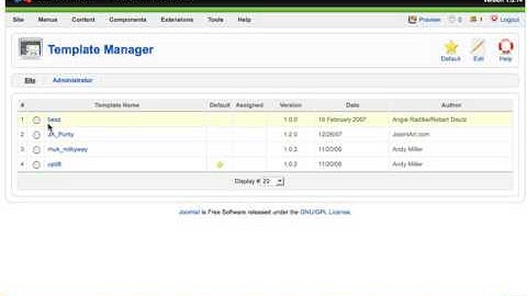 Setup and Applying Templates to a Joomla menu item
