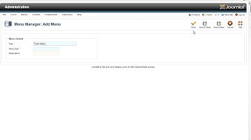 Add Menu in Joomla 2 5 - web design Coimbatore Budnet