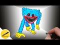 Huggy Wuggy drawing - How to draw Huggy Wuggy from game Poppy Playtime step by step