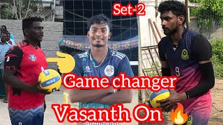Set-2 ‼️ Jolley Friends 🆚 Rajesh frds ‼️ Vasanth on 🥵 game changer Kumara 😳👿#volleyball #video 
