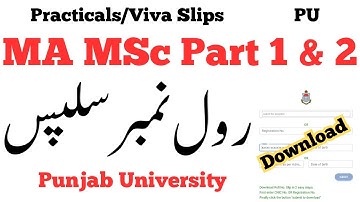 MA MSc Roll No Slips 2023 Viva & Practical PU | MA MSc Exams 2023 PU Roll No Slips