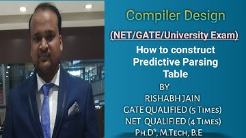 Lect-9 | Compiler Design | How to construct Predictive Parsing Table with example