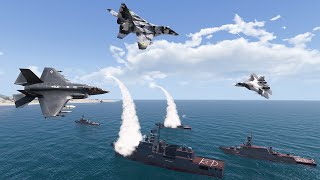 NATO Air Force Defends Against Cruise Missile Attack by Russian Battleship - Arma 3 screenshot 5