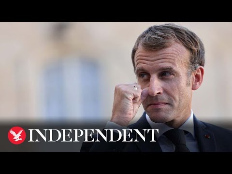 Emmanuel Macron hit by egg thrown from crowd in Lyon