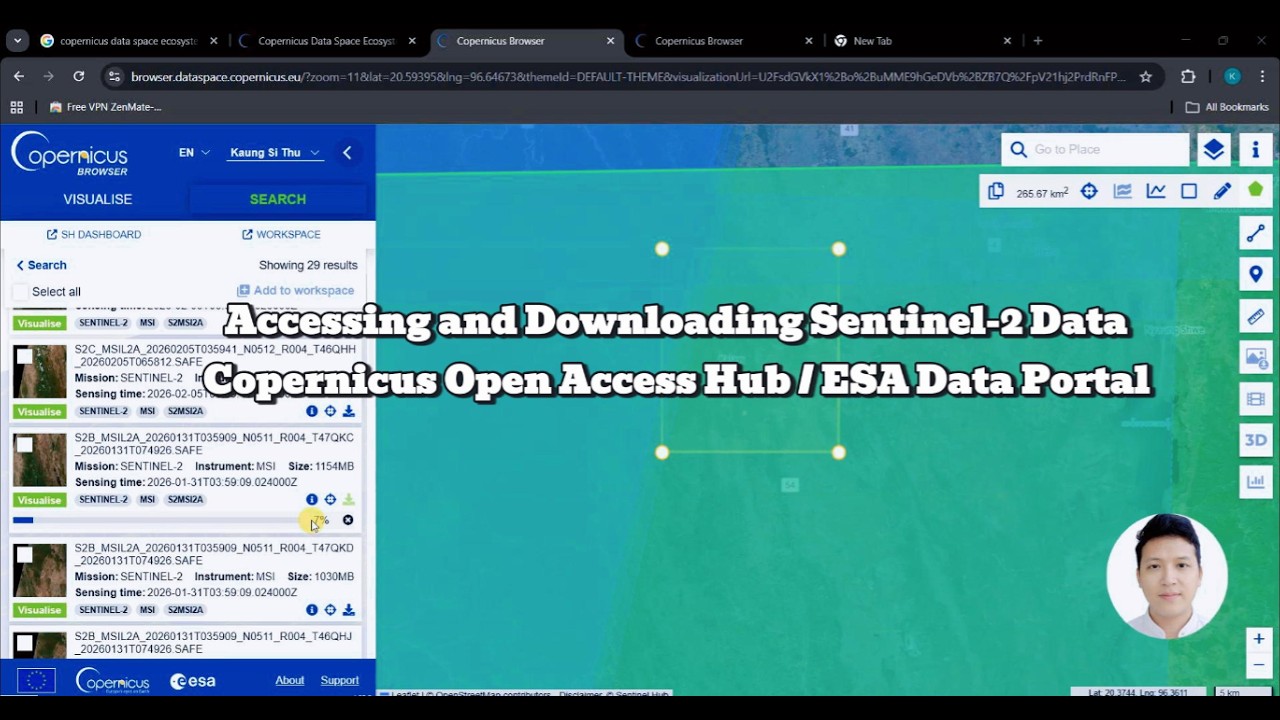 Accessing and Downloading Sentinel 2 Data