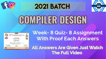 Compiler Design | Week 8 Answers 2021 | NPTEL ||