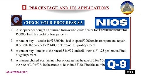 Nios,Class-10,Ch-8, Percentage and its Applications,Ex-8.3,Q-9